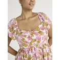 thumbnail image 3 of Time And Tru Women's Midi Dress with Flutter Sleeves, Sizes XS-XXXL, 3 of 4