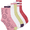 Pink Smiley/Rib, variant on Women's Ribbed Mid Crew Socks, 6-Pack, Women's, Shoe Sizes 4-10