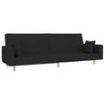 thumbnail image 2 of vidaXL 2-Seater Sofa Bed with Footstool Black Fabric, 2 of 5