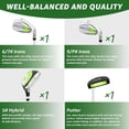 thumbnail image 3 of XDriveMax 4 Pieces Kids Golf Club Set, Junior Hybrid & Putter Set for Ages 4-8 with Stand Bag, Right Handed, Green, 3 of 7