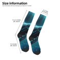 thumbnail image 2 of Naloa Vintage Blue Pattern Whale Thigh High Socks Extra Long Stretchy Sock Women Over Knee High Opaque Stocking Daily Wear, 2 of 6