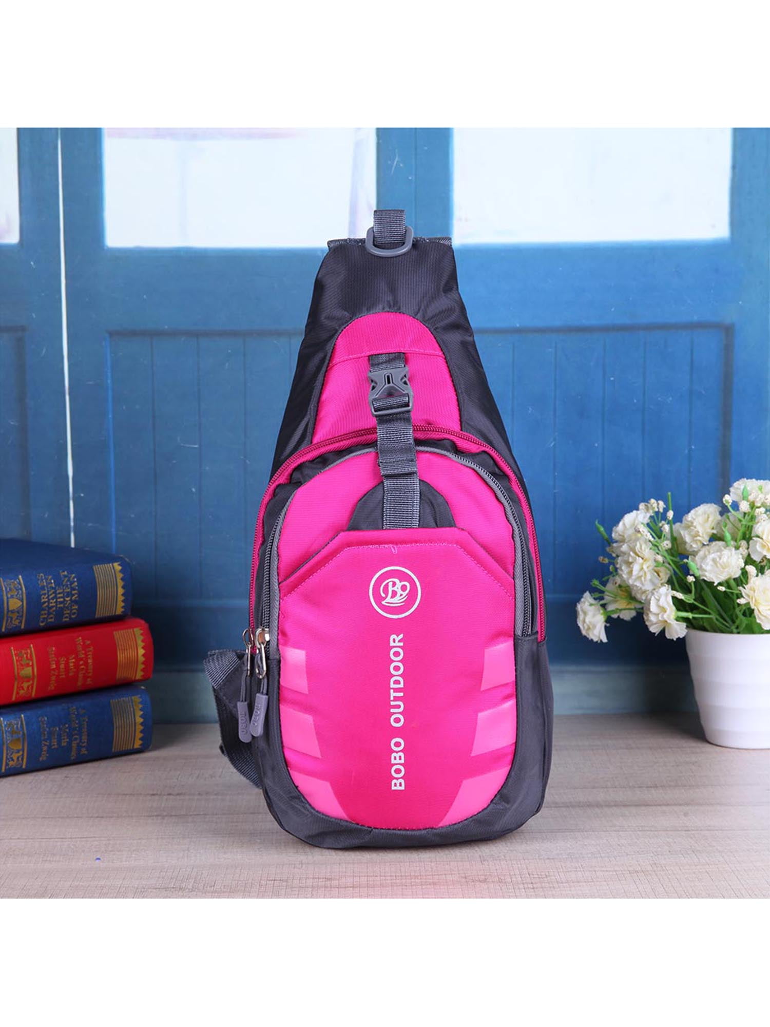 Women Chest Bag Outdoor Sport Travel Shoulder Sling Backpack Pouch Waterproof(Rose Red) by
