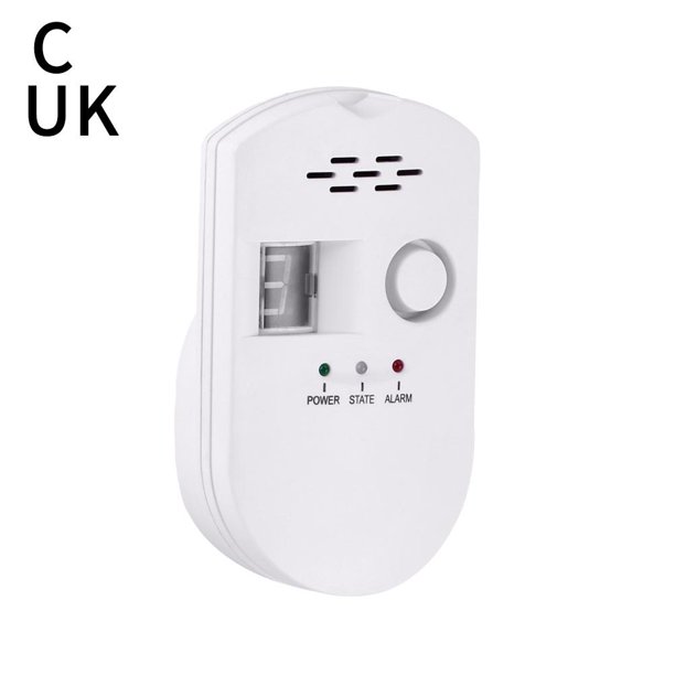 Detector de gas de conexión directa con pantalla digital sensible y detector de gas combustible. Alarma de detección de gas.