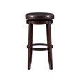 thumbnail image 2 of Linon Maya Tabouret de Bar Pivotant en Similicuir Brun de 31 Pouces avec Cadre en Bois Brun, 2 of 9