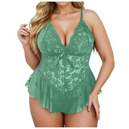 Sexy Nightgown For Women Babydoll Dress For Women Sexy Green Outfit For Women Lace Dress Sexy Pajamas