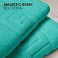 thumbnail image 3 of Canadian Linen Everest Bathmats, 2 Pack, 20"x30", Lightweight Quick Dry Soft Absorbent Cotton Bath Mat Washable Shower Tub with Greek Key Design, Teal, 3 of 9
