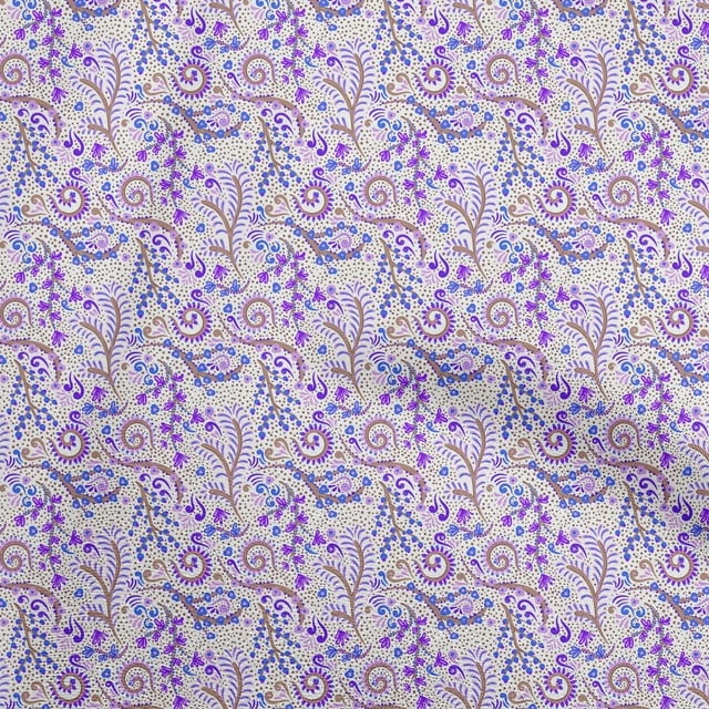 oneOone Silk Tabby Purple Fabric Floral Sewing Craft Projects Fabric Prints By Yard 42 Inch Wide