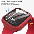 thumbnail image 4 of JETech Case with Screen Protector Compatible with Apple Watch Series 9 8 7 45mm, Overall Protective Cover, Built-in Tempered Glass Film High Sensitivity, 2 Pack (Red), 4 of 6