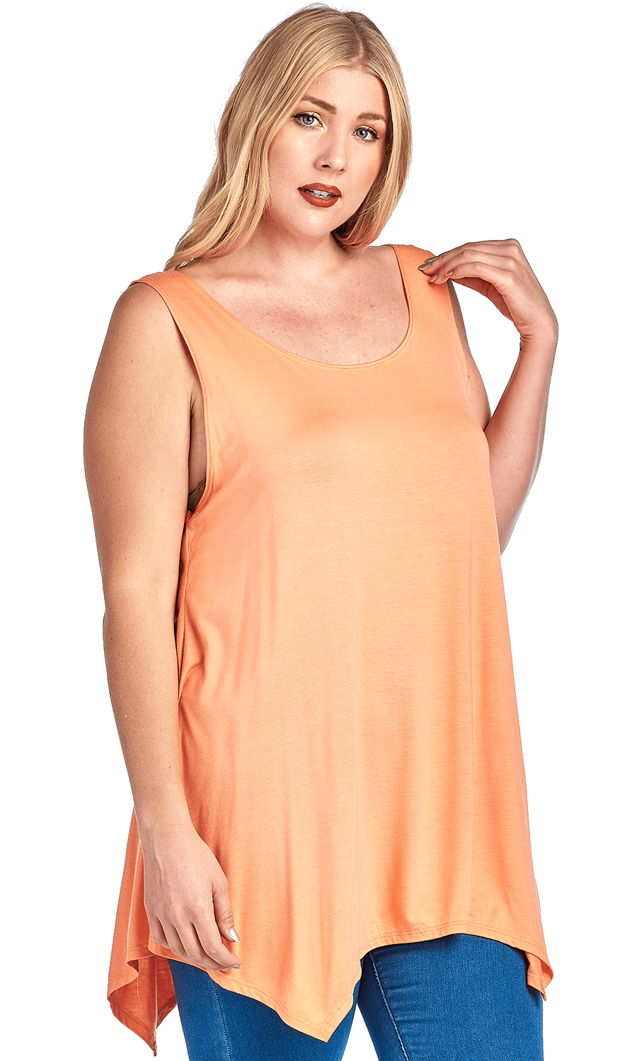 Sharon's Outlet - Plus Size Curvy Women's Casual High Low Tank Top MADE ...
