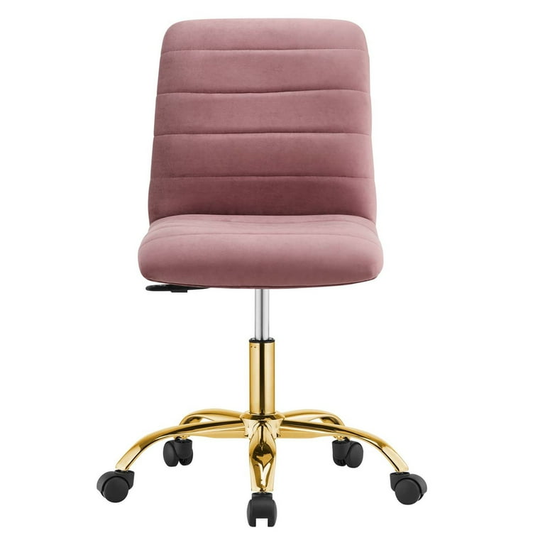 デスクチェア pinkman Computer Work Desk Chair, Pink Gold, Velvet, Home Office