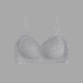 thumbnail image 2 of Womens Wire Free Bra, Full Coverage V Neck Medium Support Bra with Spaghetti Straps, Lounge Comfort Bra | VerBelle,Gray XL, 2 of 6