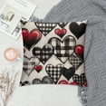 thumbnail image 2 of Nawypu  Valentine's Day Pillow Covers Red Black Hearts Decor White Throw Pillow Covers Valentine's Day Cushion Case Decoration for Sofa Couch, 2 of 5