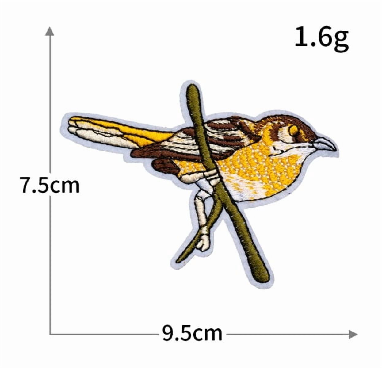 1 set of computer embroidered flower and bird embroidery cloth patches, appliques, clothing accessories, adhesive backing, ironing, and sewing-free patches
