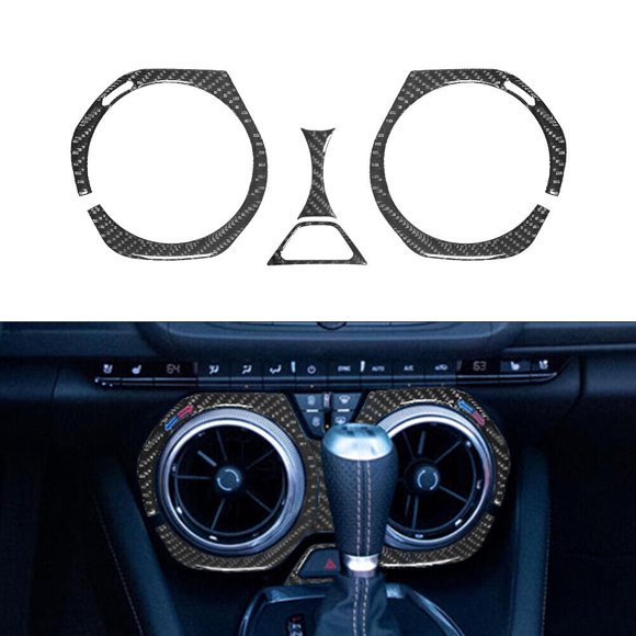 4Pcs Carbon Fiber Air Condition Vent Outlet Cover Trim for Chevy Camaro 2016-18