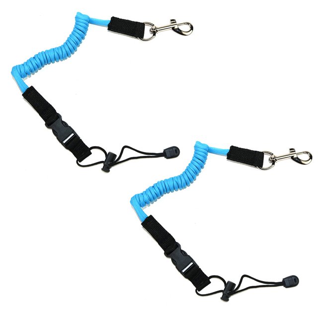 Greeniant Pack de 2 Kayak Paddle Leash Cuerda Cuerda de seguridad elástica Deportes acuáticos Ropa Deportiva, Zapatos Azul