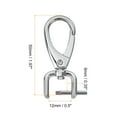 thumbnail image 2 of Uxcell 4Pcs Swivel Clasps, 0.5" D Ring Detachable Snap Hook with Screwdriver, Silver, 2 of 7