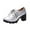 Silver, variant on Fesfesfes Womens Platform Heels Oversized Cowhide Soled Synthetic Sports British Style Block Shoes High Heels Solid Color Hollowed Out Lace Cut Mary Womens Shoes 5.5(36)