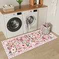 thumbnail image 3 of DUKINO 2x5 Runner Rug for Hallway, Washable Kitchen Floral Runner Rug with Non Slip Backing, Low Pile Soft Boho Carpet for Kitchen, Hallway, Entryway, Laundry, Bedroom, Pink, 3 of 7