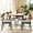 Medium Brown, variant on Wickerix Set of 3 Dining Kitchen Round Table and 2 Yumiko Side Chairs Solid Wood w/Padded Seat Medium Brown
