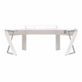 thumbnail image 4 of Ntense Xtreme Gaming Corner Desk with Riser & LED Light Kit, White, 4 of 9