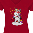 thumbnail image 4 of Inktastic Super Unicorn Women's V-Neck T-Shirt, 4 of 5