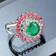 thumbnail image 4 of White Red Green Multi-color AAA Cz Hollow Flower Ring Women's 925 Silver Jewelry, 4 of 5