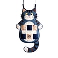 thumbnail image 2 of Cat-Shaped Patchwork Wall Organizer, 27.6x15.7 Inch Hanging Storage Pouch with Multiple Pockets for Keys & Tools, Canvas Entryway Decor A, 2 of 8