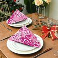 thumbnail image 3 of Coolnut Valentine's Day Love Heart Cloth Napkins Set of 6, Oversized Washable Reusable Polyester Dinner Table Napkins for Family, Restaurant, Party Decor, 20 x 20 Inch, 3 of 7
