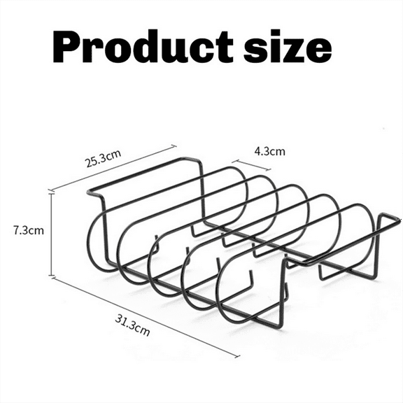 Non-Stick Stainless Steel Rib Rack for Grilling, Holds 4 Rib Racks for Grilling Grill Racks Black,1 x Non-Stick Stainless Steel Rib Rack for Smoking,Black