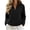 #398-Black, variant on Womens Stand Collar Half Zip Jacket with Pocket, Solid Long Sleeve Casual Top, Cozy Fleece Winter Outerwear for Daily Wear