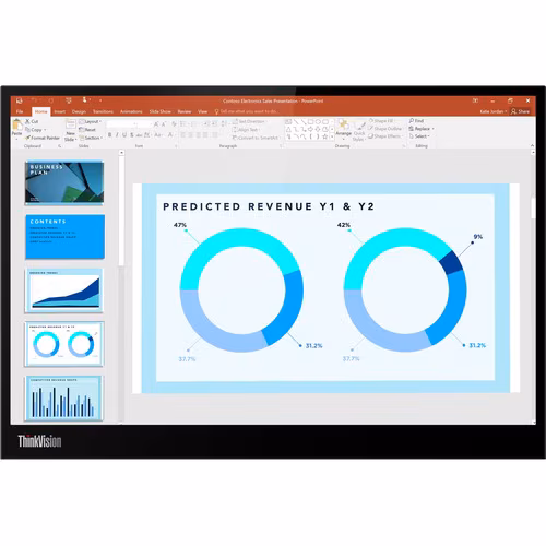 thumbnail image 1 of Lenovo ThinkVision M14d 14", 2240 x 1400, Raven Black, 63AAUAR6US, 1 of 5