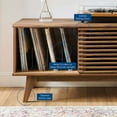 thumbnail image 3 of Modway Render Wood & Vinyl Record Display Stand with Sliding Door in Walnut, 3 of 9
