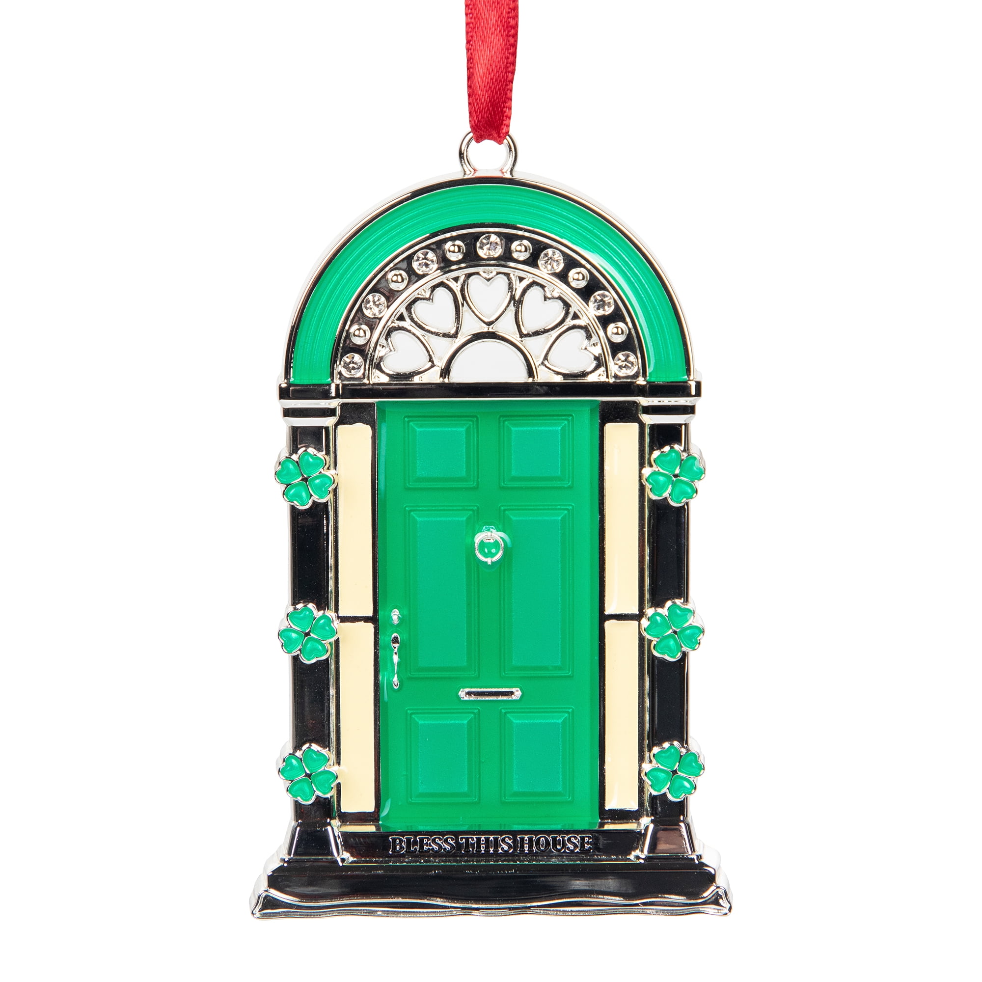 Bless This House Irish Shamrock Door Christmas Ornament - 3.75"