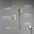 thumbnail image 2 of Kibi USA Cube Pressure Balanced 3-Function Shower System with Rough-In Valve Brushed Gold Brushed, 2 of 3