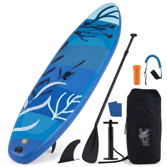 Airfind Inflatable Stand Up Paddle Board with Triple Fins Backpack and Aluminum Hand Pump for Adults Cruising and Fishing, Blue