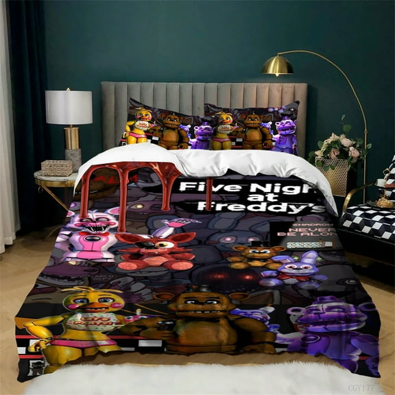 Five Nights at Freddy's Bedding Set All Season Super Soft Quilt Cover Light-Weight Duvet Cover with 2 Pillow Shams
