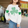 thumbnail image 6 of Otqutp St Patrick's Day Sweatshirts Shamrock Print Shirts Irish Clover Graphic Shirt Teen Long Sleeve Crewneck Pullover Sweaters, 6 of 6
