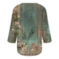 thumbnail image 4 of Fiudx Ropa de Mujer Blusa Informal de Manga 3/4 con Botones y Estampado de Cuello para Mujer, 4 of 5