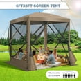 thumbnail image 5 of HOTEEL 6x6 ft Pop Up Gazebo Screen House Tent for Camping with and Mosquito Netting, Waterproof, UV Resistant, Portable Carry Bag, for Outdoor Camping, Lawn and Backyard, Khaki, 5 of 11