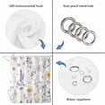 thumbnail image 3 of Purple Yellow Flowers Shower Curtain Set - Standard 72" x 72" Washable Bathtub Curtain with 12 Hooks, Spring Pastoral Botanical Floral Waterproof Fabric Stall Shower Curtains for Bathroom Décor, 3 of 6