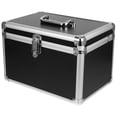 thumbnail image 4 of Stylish Metal Makeup Travel Case with Secure Buckle 1 Set Cosmetics Organizer Box, 4 of 9