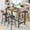 Rustic Brown, variant on Bar Table Set with 4 Chairs Set Industrial Counter Height Pub Table, Kitchen Dining Table, 47" Breakfast Table Set with 4 PU Backrest Stools,5 Pieces Home Kitchen Set,Grey