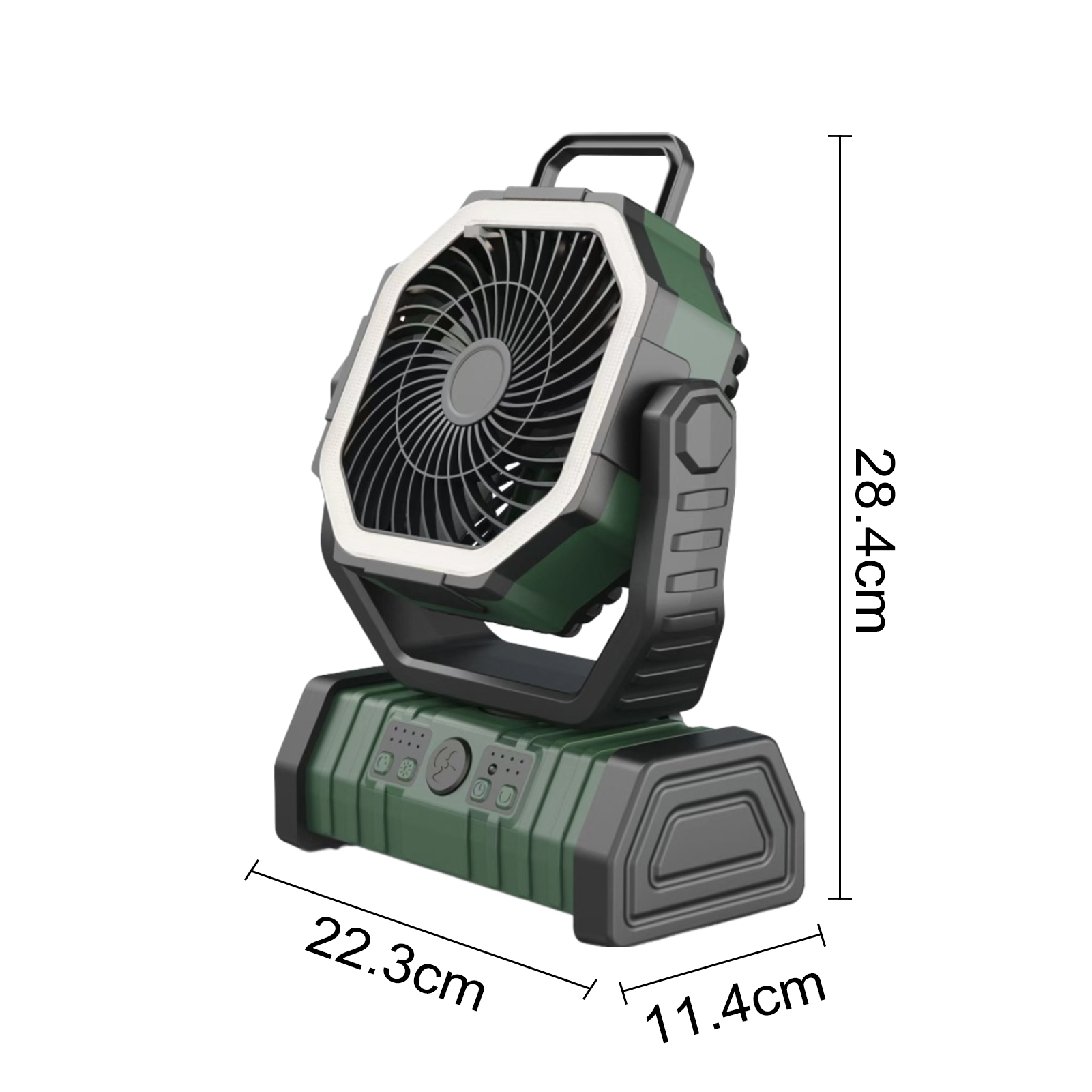 Joernso Camping Fan Rechargeable 20000mAh Battery Operated Portable Fan with LED Light Remote Control Power Bank Function 4-speed 270-degree Rotation Desk Fan for Tents Picnic Barbecue Fishing