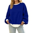 thumbnail image 4 of NominalSnug Womens Oversized Sweatshirts Crewneck Long Sleeve Pullover 2026 Cute Color Block Casual Fleece Tops, 4 of 8