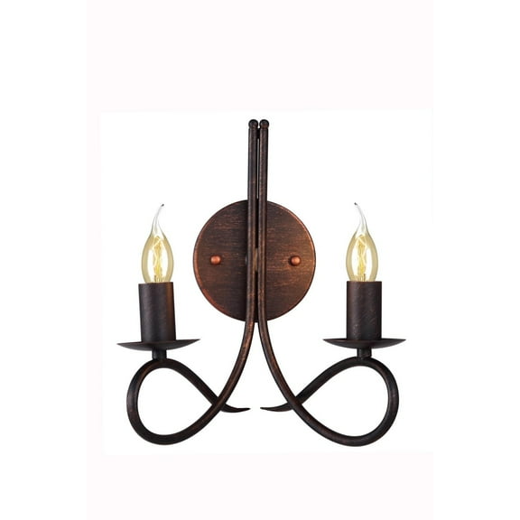 Transitional Home Decorative Steel Lyndon 2 Light Dark Bronze Wall Sconce