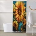 thumbnail image 6 of Shower Curtain, Deep Yellow Colorful Sunflower Waterproof Fabric Plastic Shower Curtain, Drying Fast Bathroom Curtain with 9 Buttonholes, Ruffle Shower Curtain 60x72in, 6 of 8