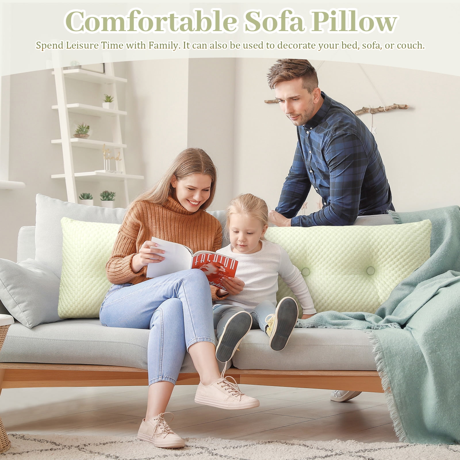 Lovote Comfort Wedge Headboard Pillow - Plush Supportive Backrest for Reading & Relaxing
