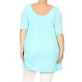 thumbnail image 4 of Women's Plus Size 3/4 Sleeves Scoop Neck Babydoll Solid Tunic Top Dress Made in USA, 4 of 5
