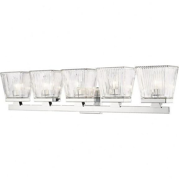 5 Light Vanity Light Fixture in Modern Style-7.75 inches Tall and 36 inches Wide-Chrome Finish Bailey Street Home 372-Bel-4619859