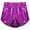 Purple, variant on Women Metallic Shorts Shiny Rave Booty Shorts Hot Pants Yoga Dance Bottoms Purple S